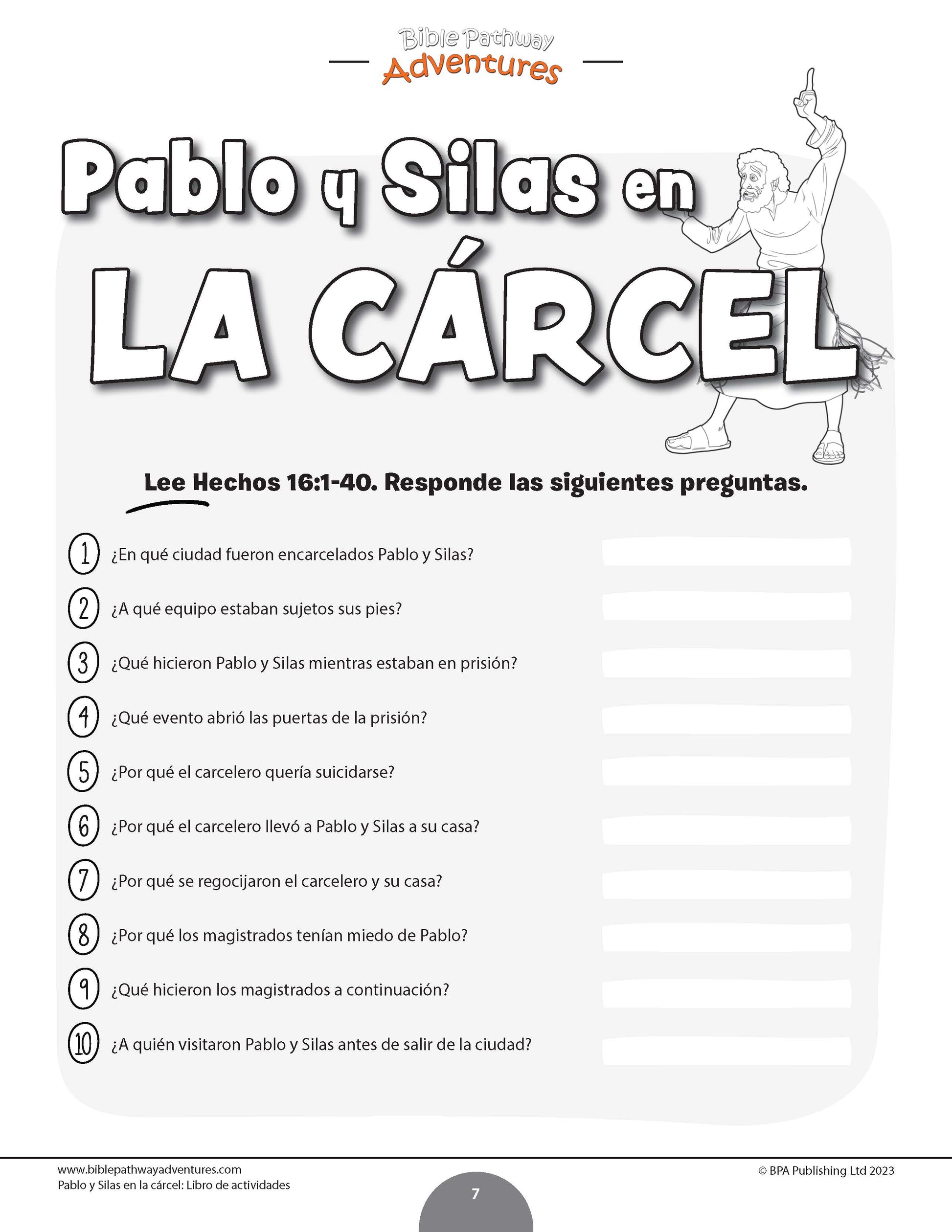 Pablo y silas en la cãrcel libro de actividades pdf â bible pathway adventures