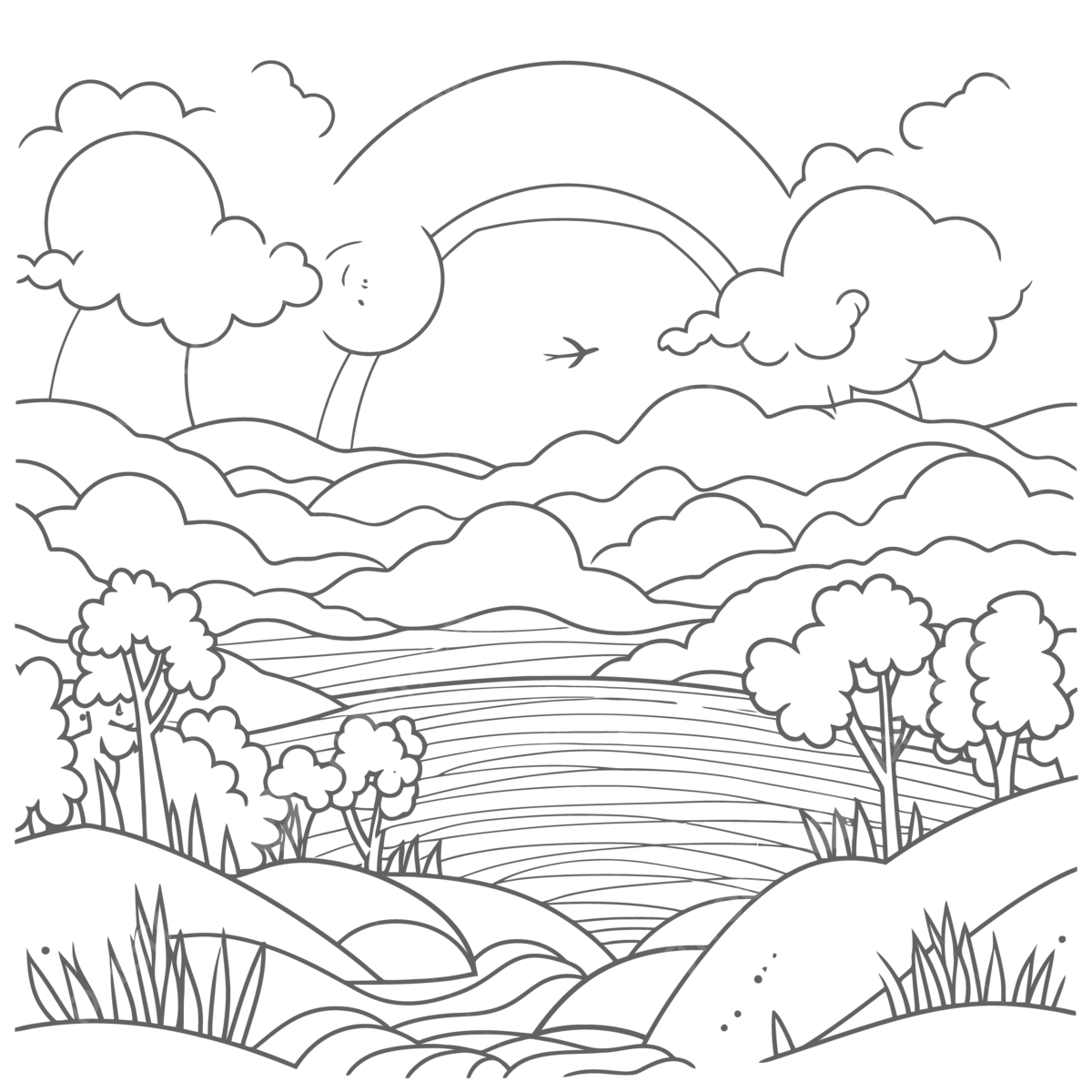 Dibujo de tierra y cielo para colorear paginas imprionant dcargar un lago imprimir quema vector png dibujos dibujo del lago dibujo de ala dibujo del cielo png y vector para dcargar gratis