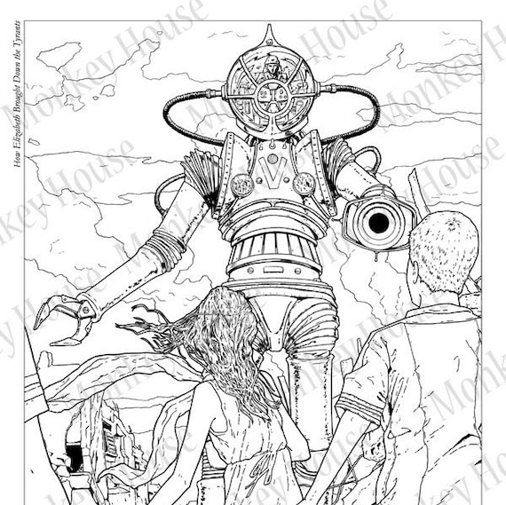 Coloring page how elizabeth brought down the tyrants imagen descargable de retro