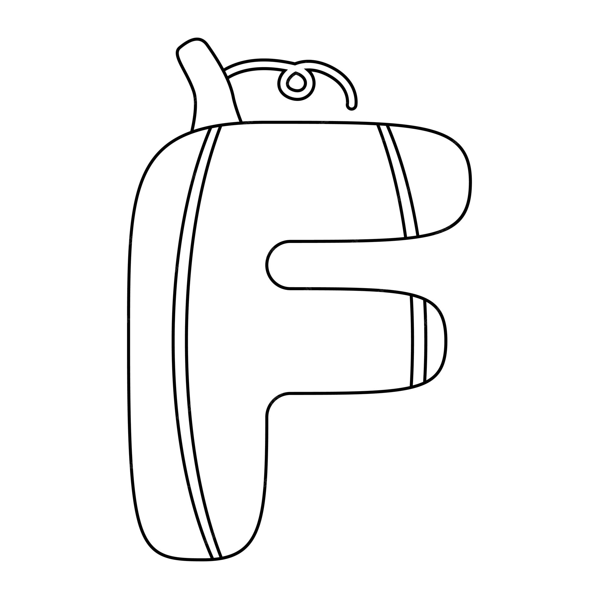 Premium vector coloring page with letter f for kids