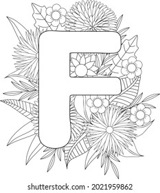 Pãgina de coloreado de la letra vector de stock libre de regalãas