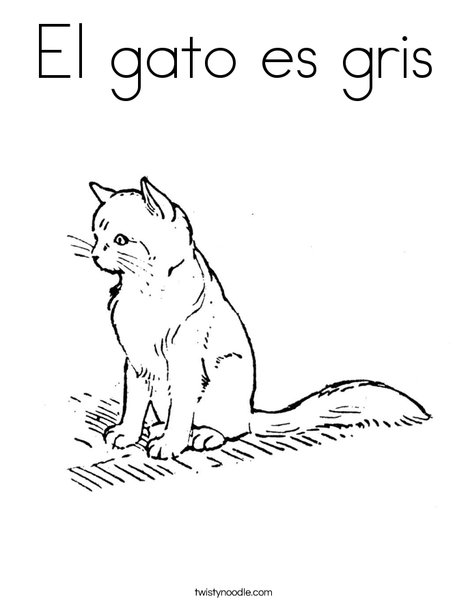 El gato es gris coloring page