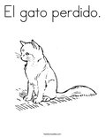 El gato perdido coloring page