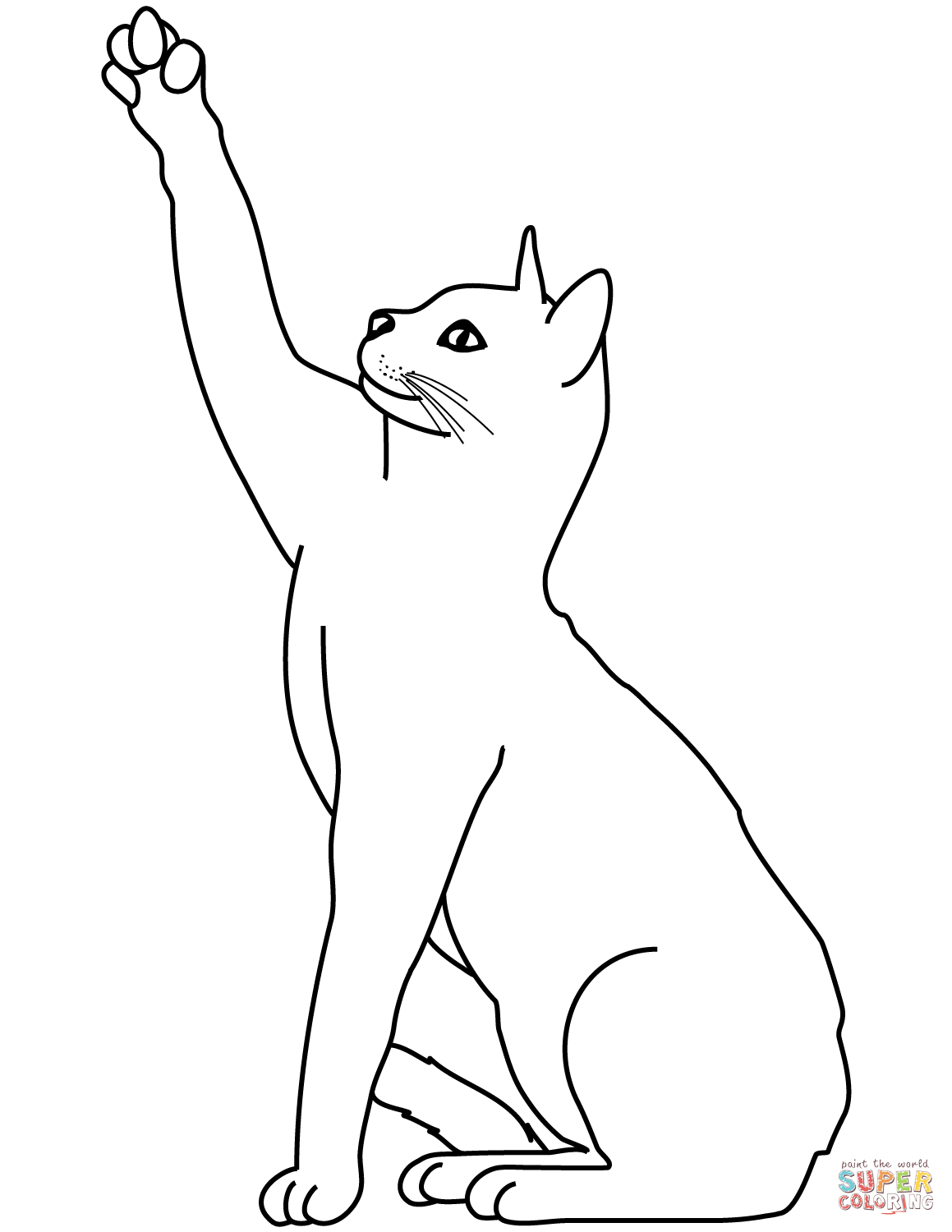 Playing cat coloring page free printable coloring pages