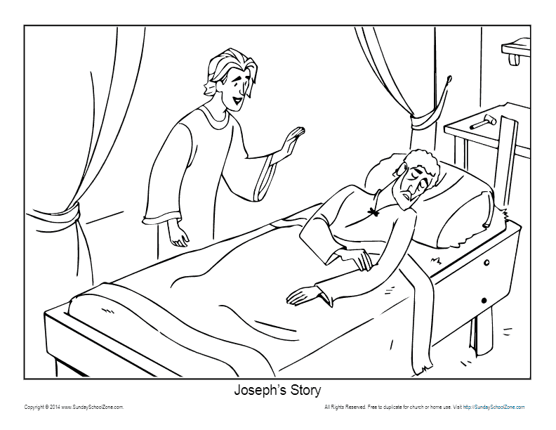 Angel coloring pages joseph was told about jesus