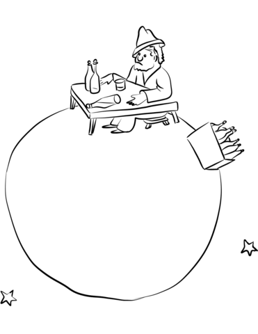The little prince visits the tippler coloring page free printable coloring pages