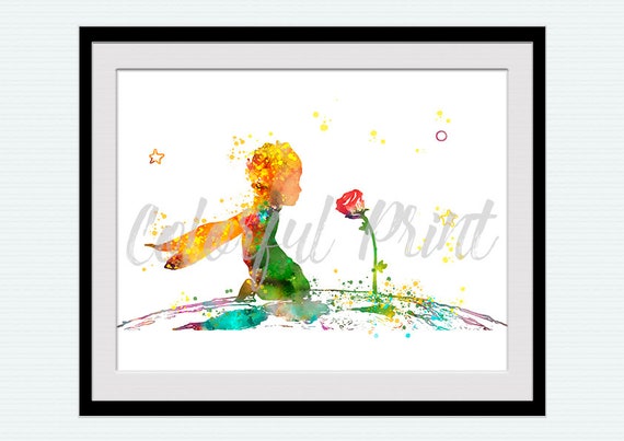 Cartel del principito el principito estampado acuarela del principito y la rosa principito ilustraciãn w