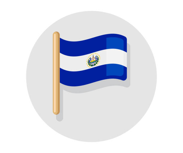 Cartoon of a el salvador flag stock illustrations royalty