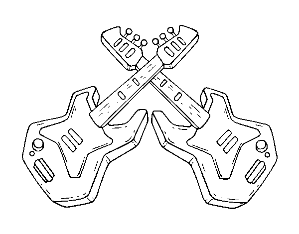 Electric guitars coloring page