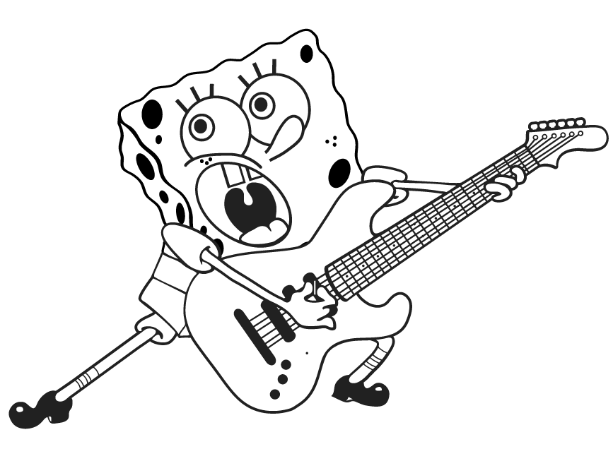 Guitar coloring pages