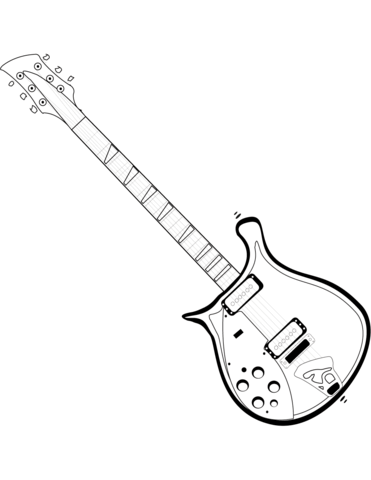 Electric guitar coloring page free printable coloring pages