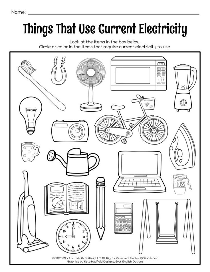Things that use current electricity coloring page woo jr kids activities childrens publishing electricity lessons school kids activities electricity