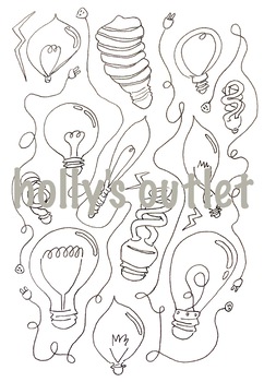 Lightbulb electricity color sheet lights energy science chemistry clipart