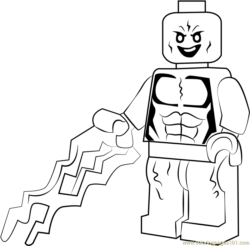 Lego electro coloring page for kids