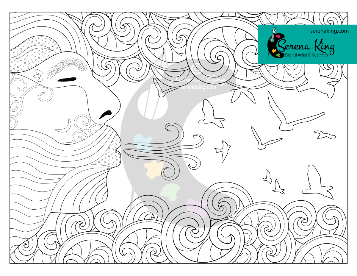Air element coloring page â serena king