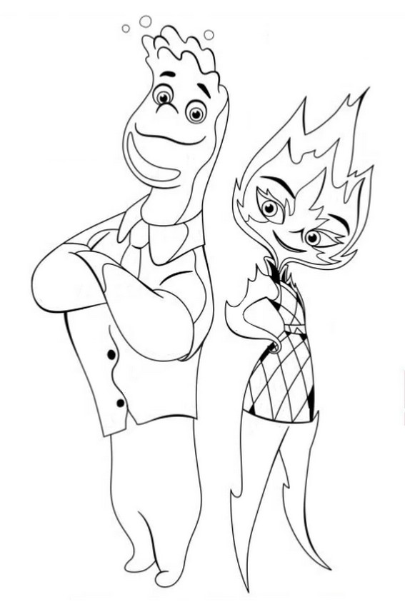 Coloring page elemental wade ember