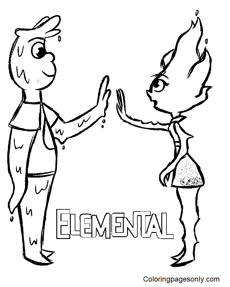 Elemental coloring pages printable for free download