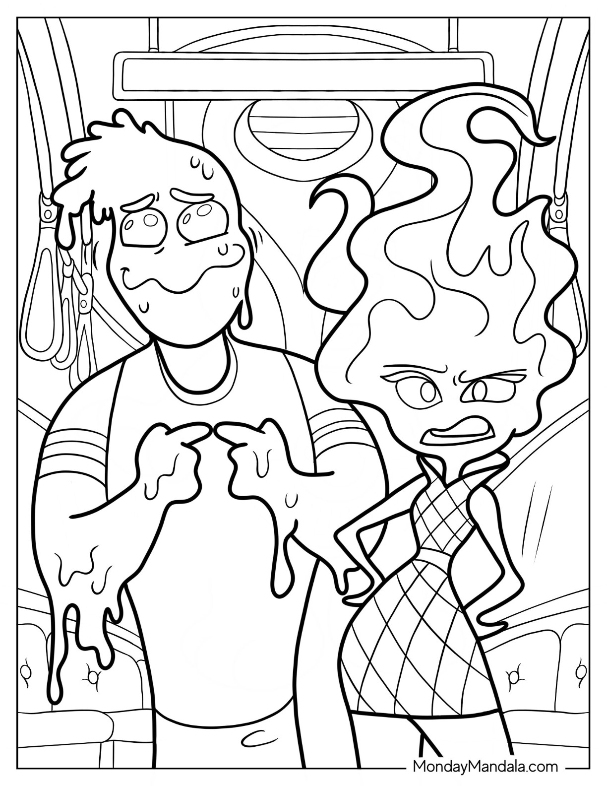 Elemental coloring pages free pdf printables
