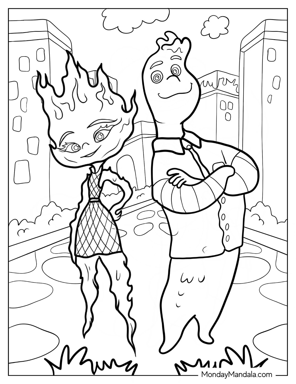Elemental coloring pages free pdf printables
