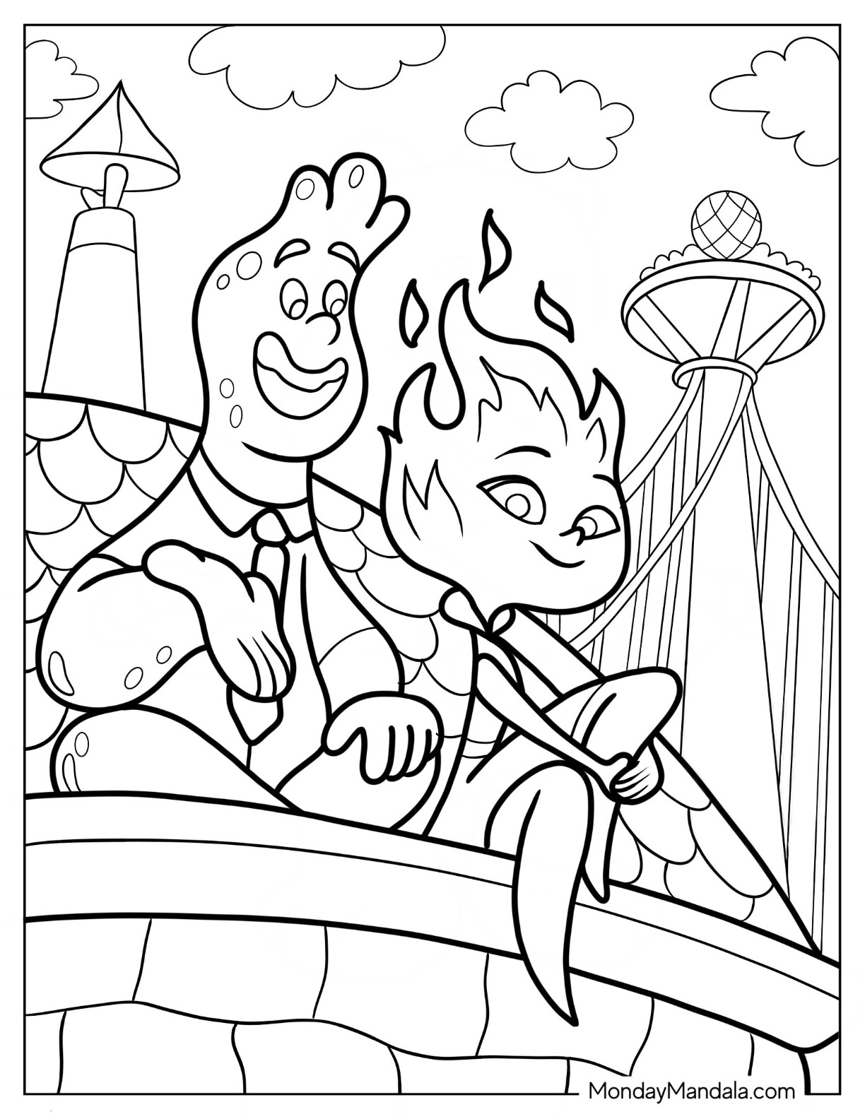 Elemental coloring pages free pdf printables