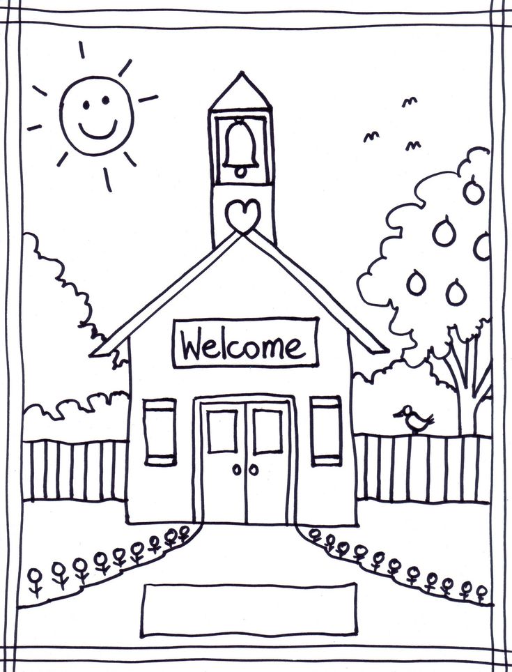 Teacher clip art red schoolhouse by stushie kindergarten coloring pages school coloring pages preschool coloring pages