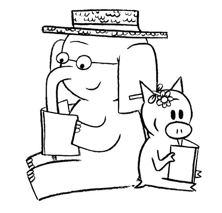 Elephant and piggie coloring page piggie and elephant elephant coloring page mo willems