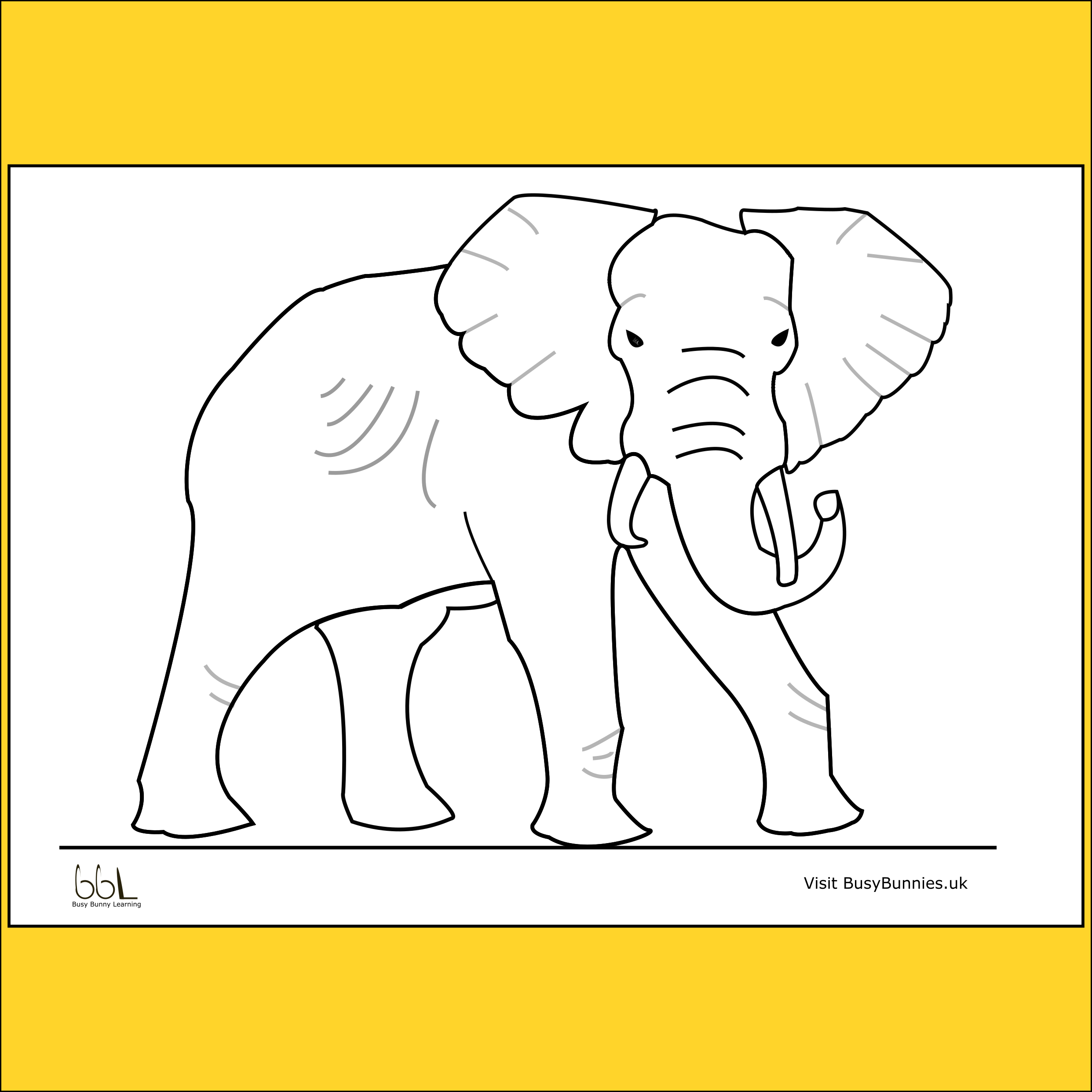 Elephant colouring sheet
