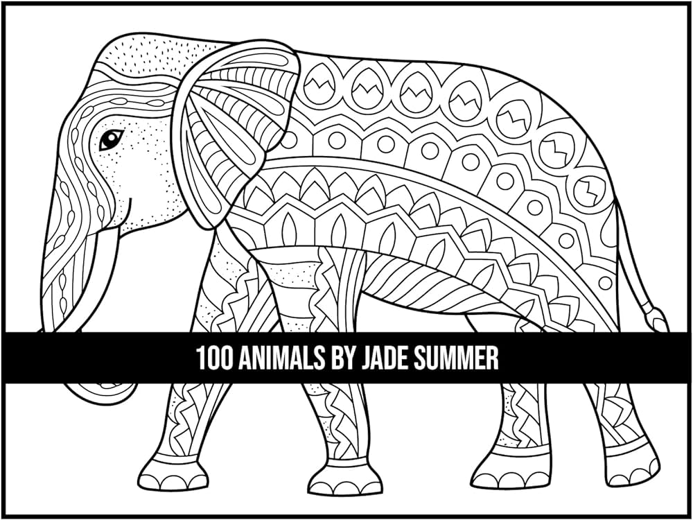 Animals an adult coloring book with lions elephants owls horses dogs cats and many more summer jade books