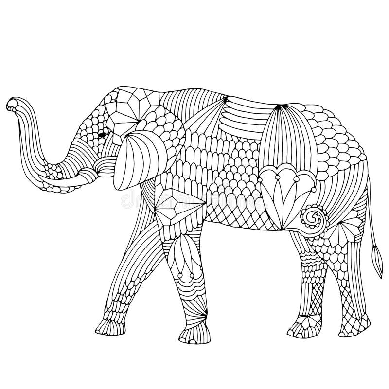 Embroidery pattern elephant stock vector