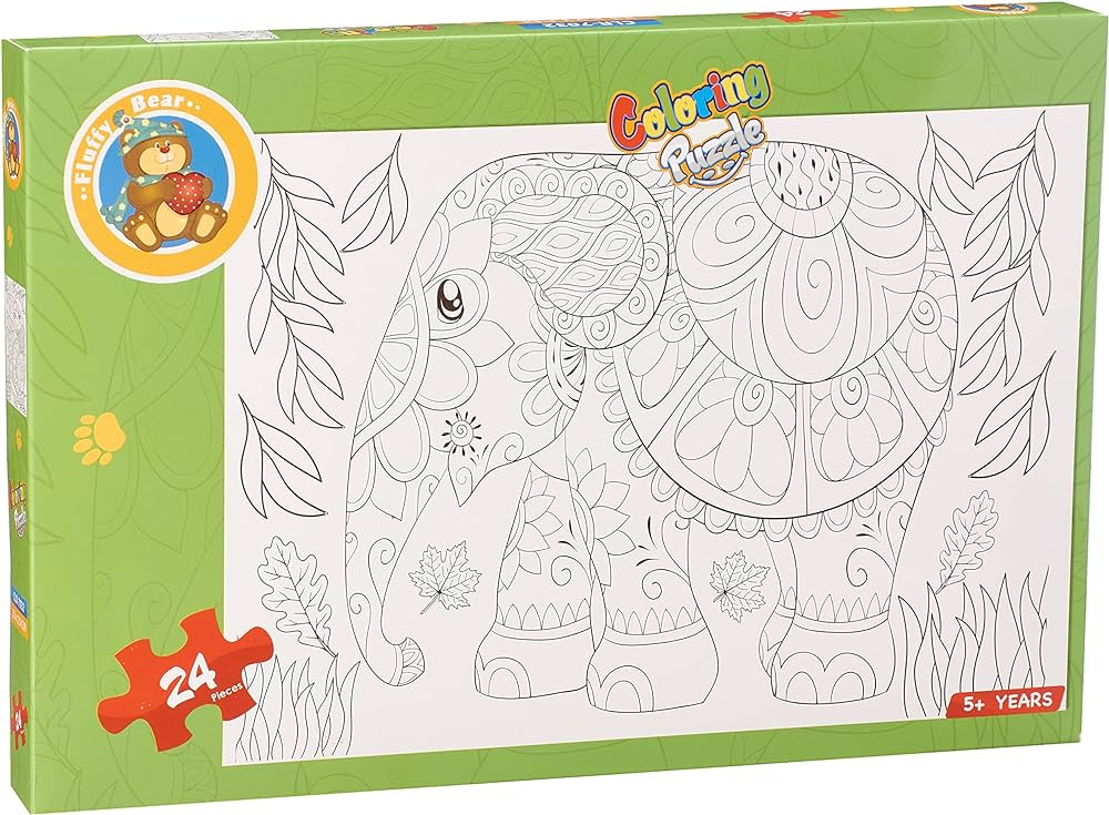 Elephant coloring puzzle