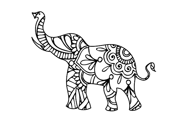Henna elephant jigsaw puzzle by ricky barnard