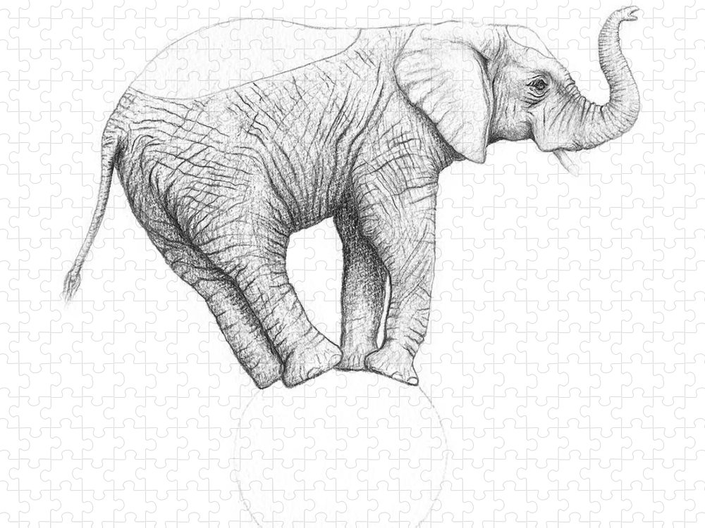 Circus elephant pencil jigsaw puzzle by ele grafton