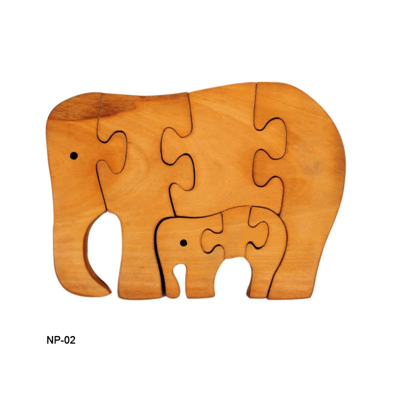 Wooden jigsaw puzzle natural elephant np