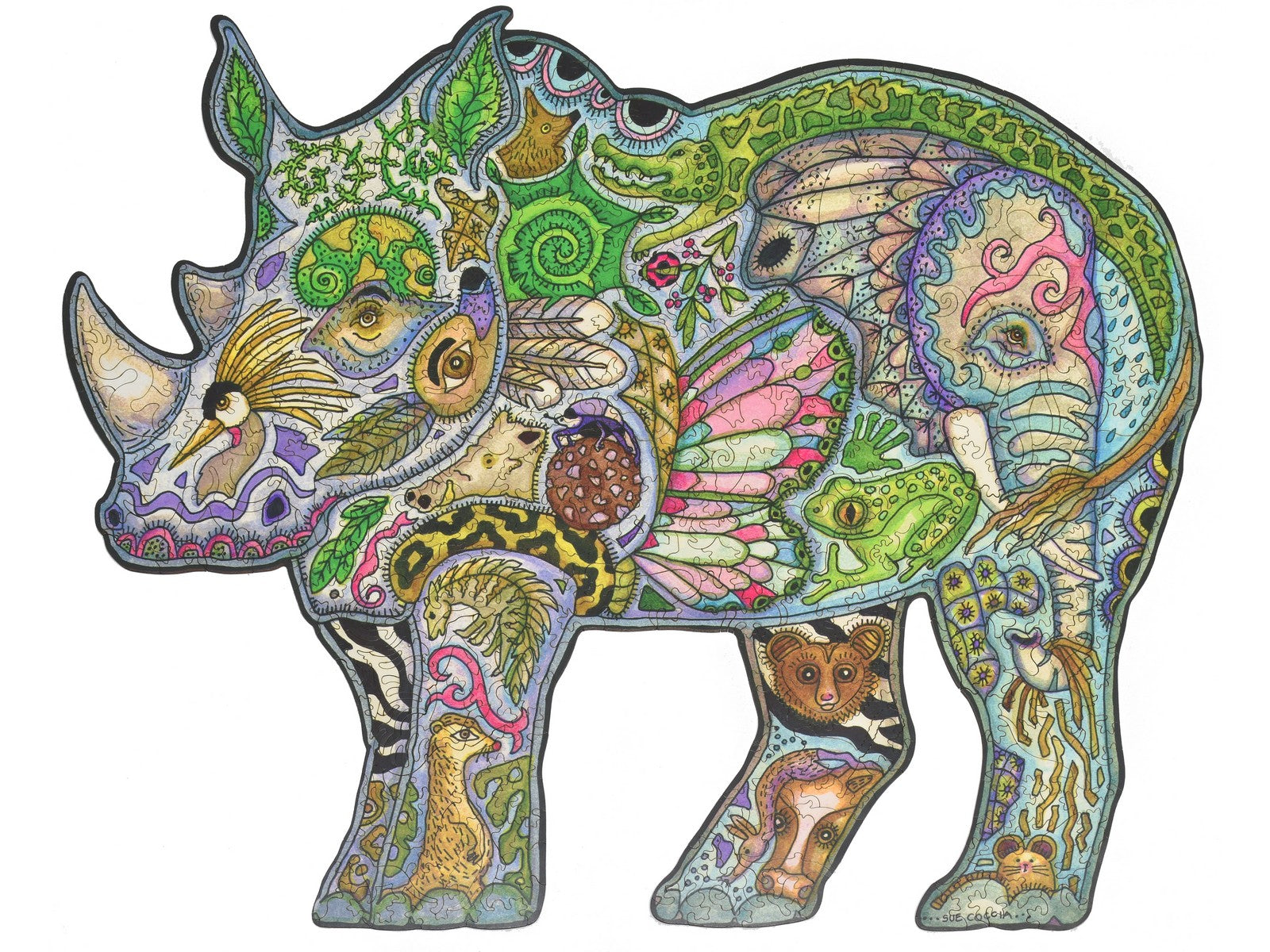 Rhino wooden jigsaw puzzle liberty puzzles