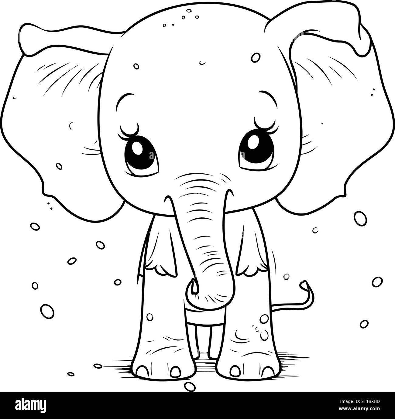 Elephant cartoon coloring book cut out stock images pictures