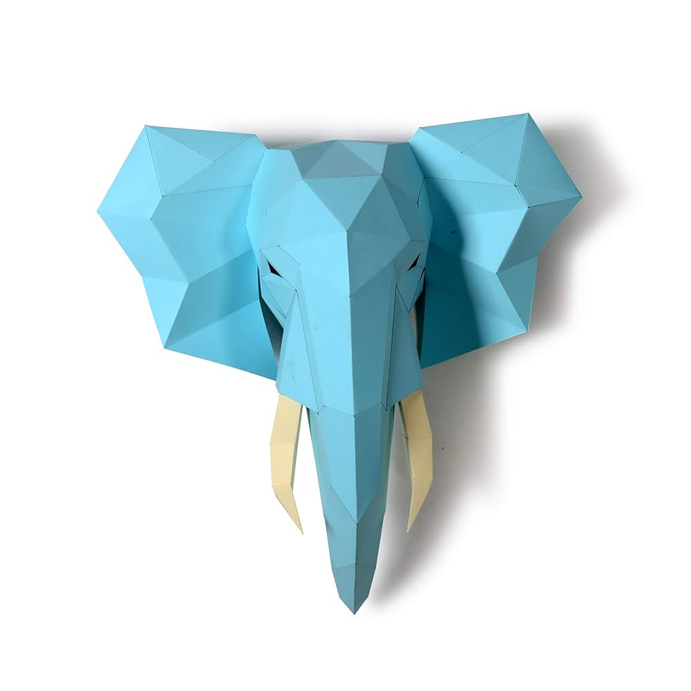 Elephant head paper sculpturepre