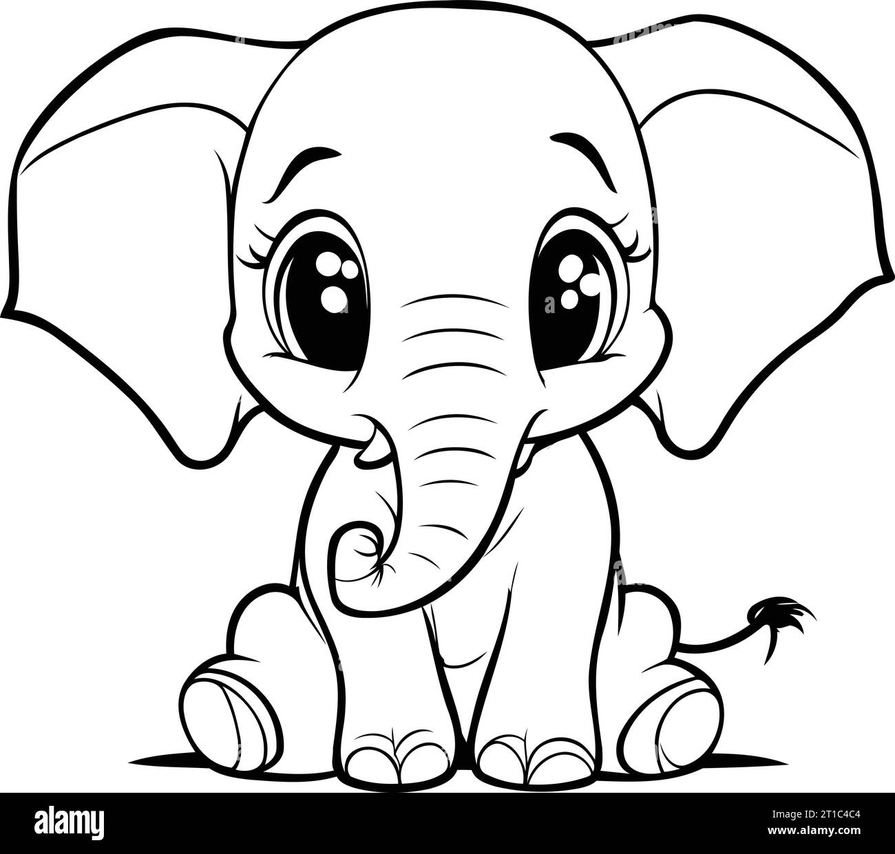 Elephant cartoon coloring book cut out stock images pictures