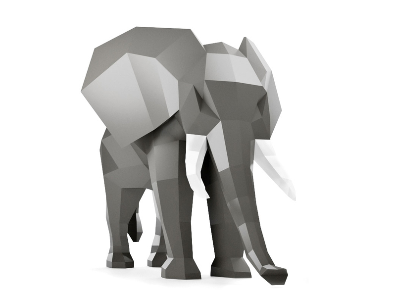Low poly elephant by svetlana prilepskaya on
