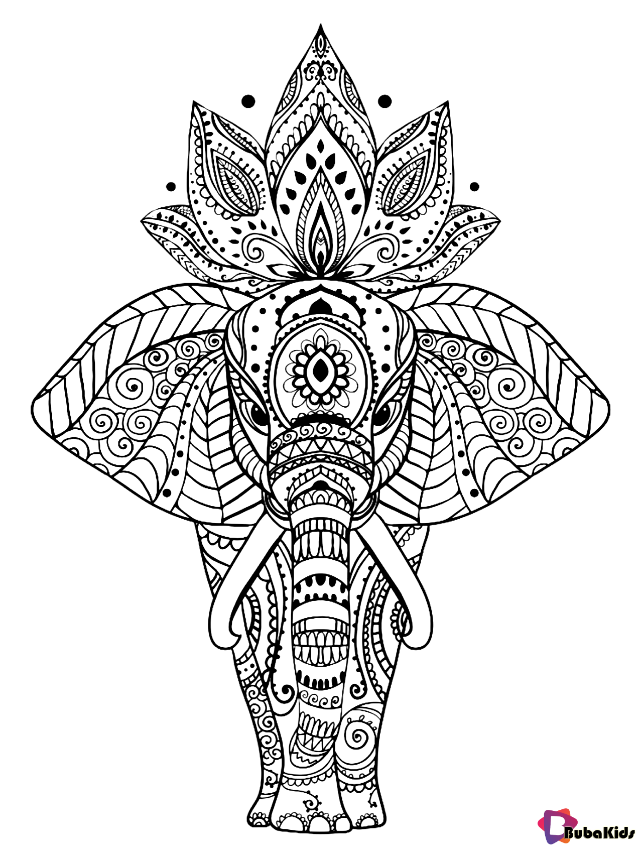 Animal elephant mandala coloring page for kids and adults bubakids mandala coloring pages elephant coloring page mandala coloring