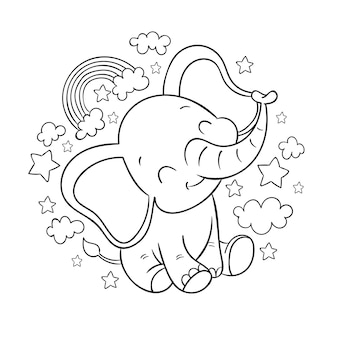 Elephant coloring pages pdf images
