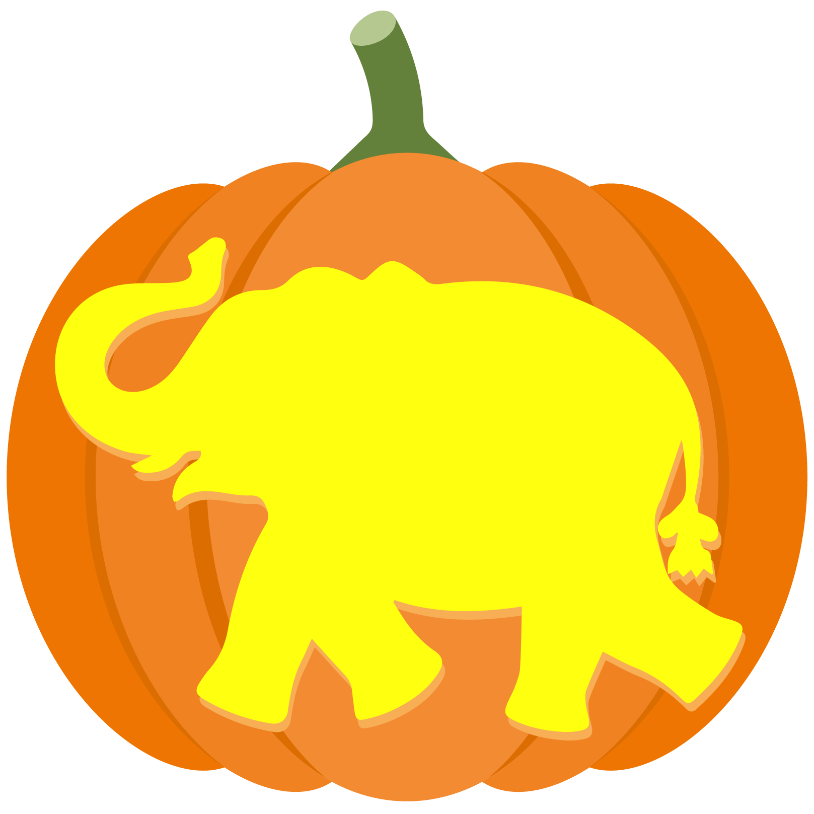 Playful elephant pumpkin stencil free printable papercraft templates