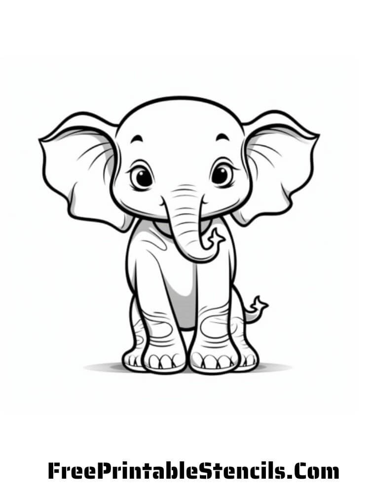 Free printable elephant stencils and silhouettes