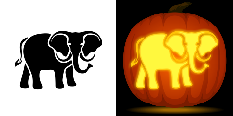Free elephant pumpkin stencil