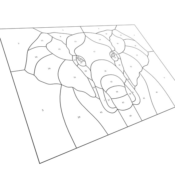 Elephant stained glass pattern instant download