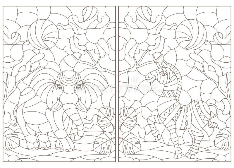 Stained glass elephant stock illustrations â stained glass elephant stock illustrations vectors clipart
