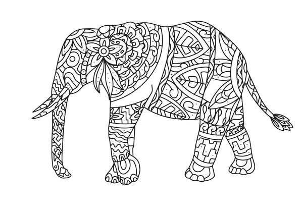 Thousand coloring book adult elephant royalty