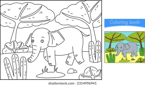 Thousand cartoon elephant coloring page royalty