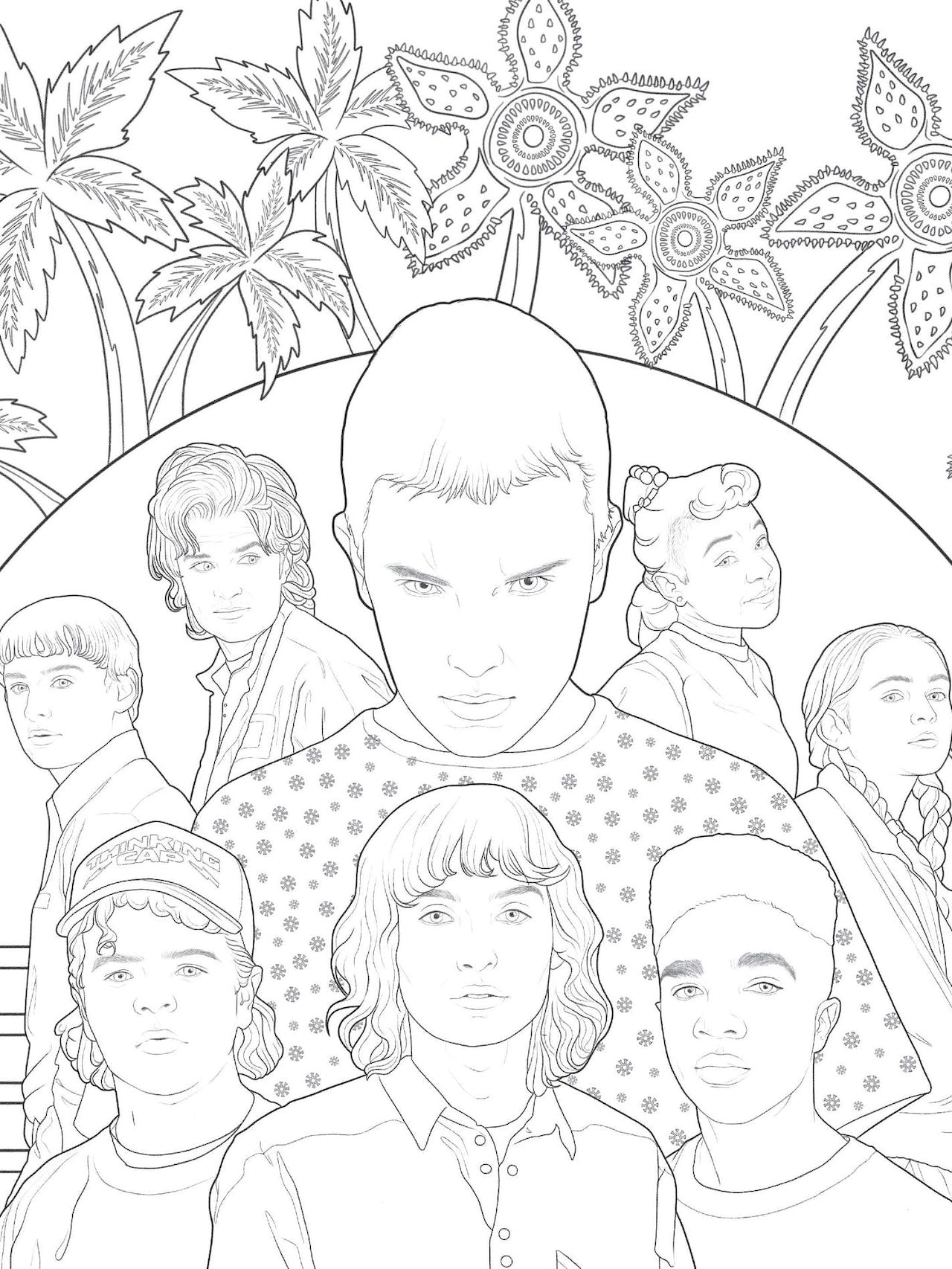 Look bodacious pages from netflixs stranger things coloring book