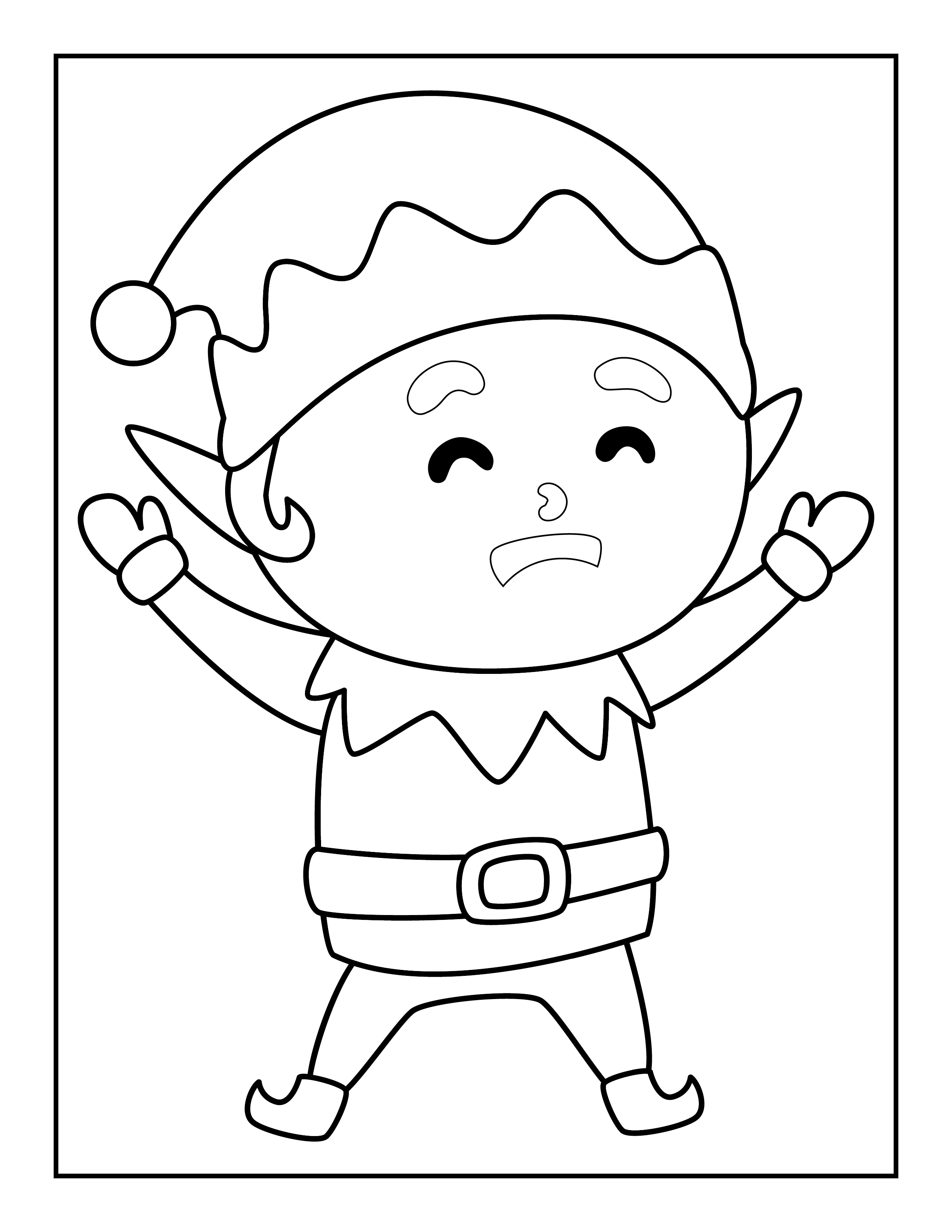 Elf coloring pages free christmas elves coloring pages
