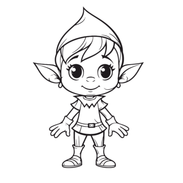 Elf coloring page black and white boy outline sketch drawing vector wing drawing ring drawing elf drawing png and vector with transparent background for free download